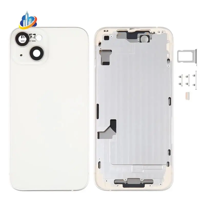 

AC57-батарея, новый задний корпус для Iphone 14, задняя крышка корпуса + средняя рамка корпуса + лоток для SIM-карты + боковой ключ 14, средняя рамка