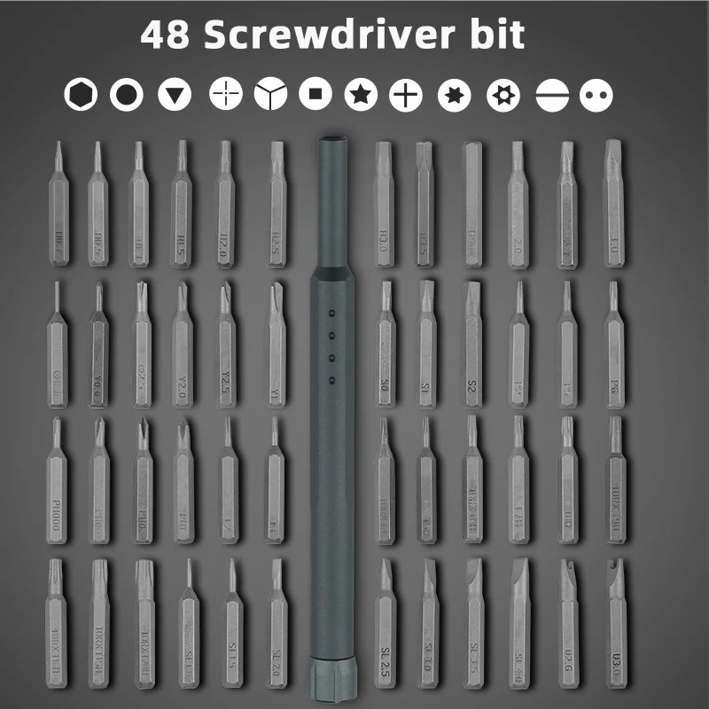 48Pcs Screwdriver Set Precision Magnetic Screw Driver Kit Torx Hex Bits with Handle Portable Phone Computer Repair Tools