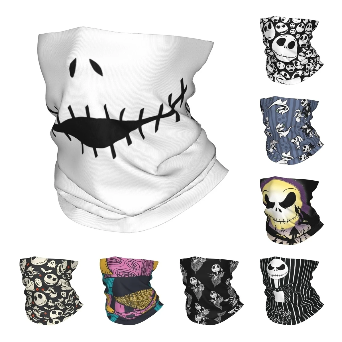 Jack Skellington Bandana Neck Gaiter Printed Nightmare Before Christmas Wrap Scarf Warm Balaclava Cycling Unisex Adult Winter