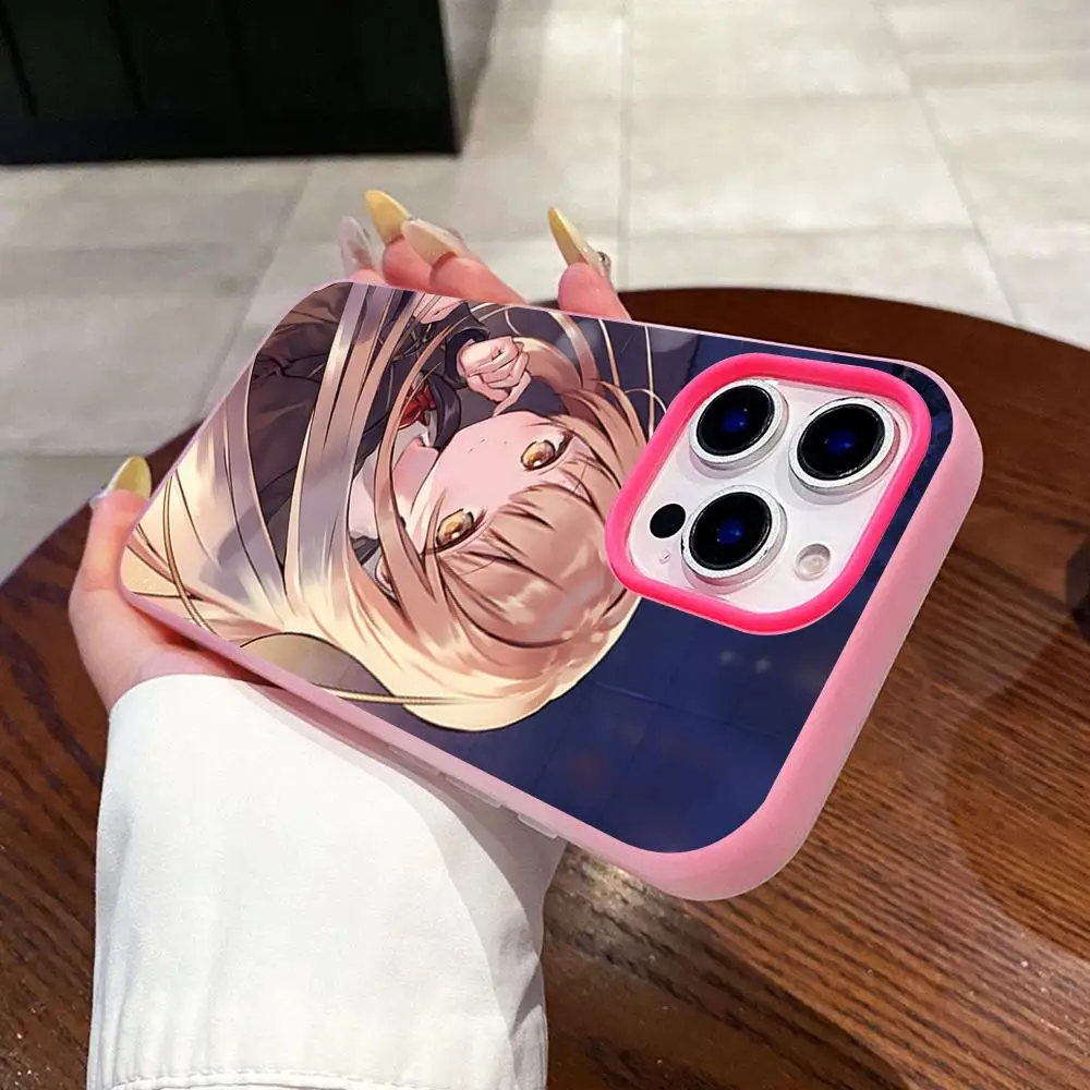 

Angel Mahiru Shina Phone Case for iPhone 17 16 15 14 13 12 11 Air Pro Max Plus Jelly Double layer Rose Red Cover