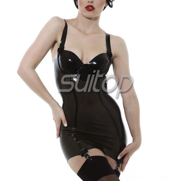 

black color rubber casual dress sexy latex dresses and chemises