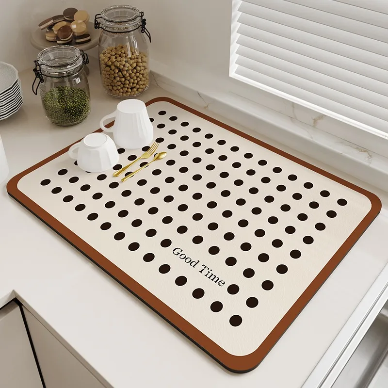 Super Absorbent Large Kitchen Absorbent Mat Antiskid Draining Coffee Dish Drying Mat Quick Dry Bathroom Drain Pad Tableware Mat