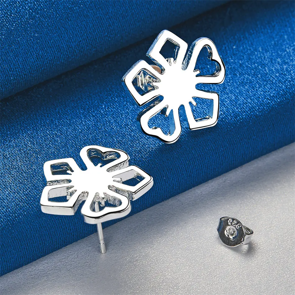 سحر 925 فضة فاخرة رائعة زهرة أقراط النساء هدية اكسسوارات الحفلات مجوهرات الأزياء #2