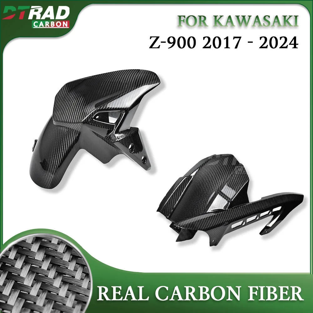 

For KAWASAKI Z900 Z 900 2017 - 2024 2023 Z-900 Accessories Carbon Fiber Front Rear Fender Mudguard Guard Fairing Kit Chain cover