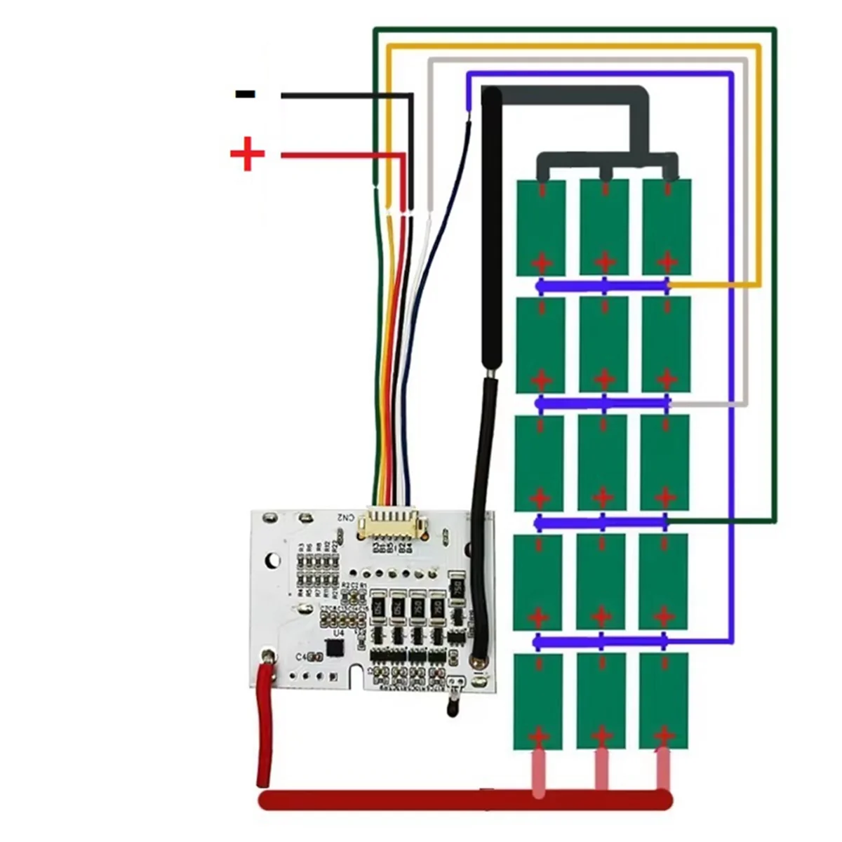 A83Z BL1890B Lithium Battery Case 15X18650 Balanced PCB Charging Circuit Board LED Label Box for 18V BL1815 BL1830