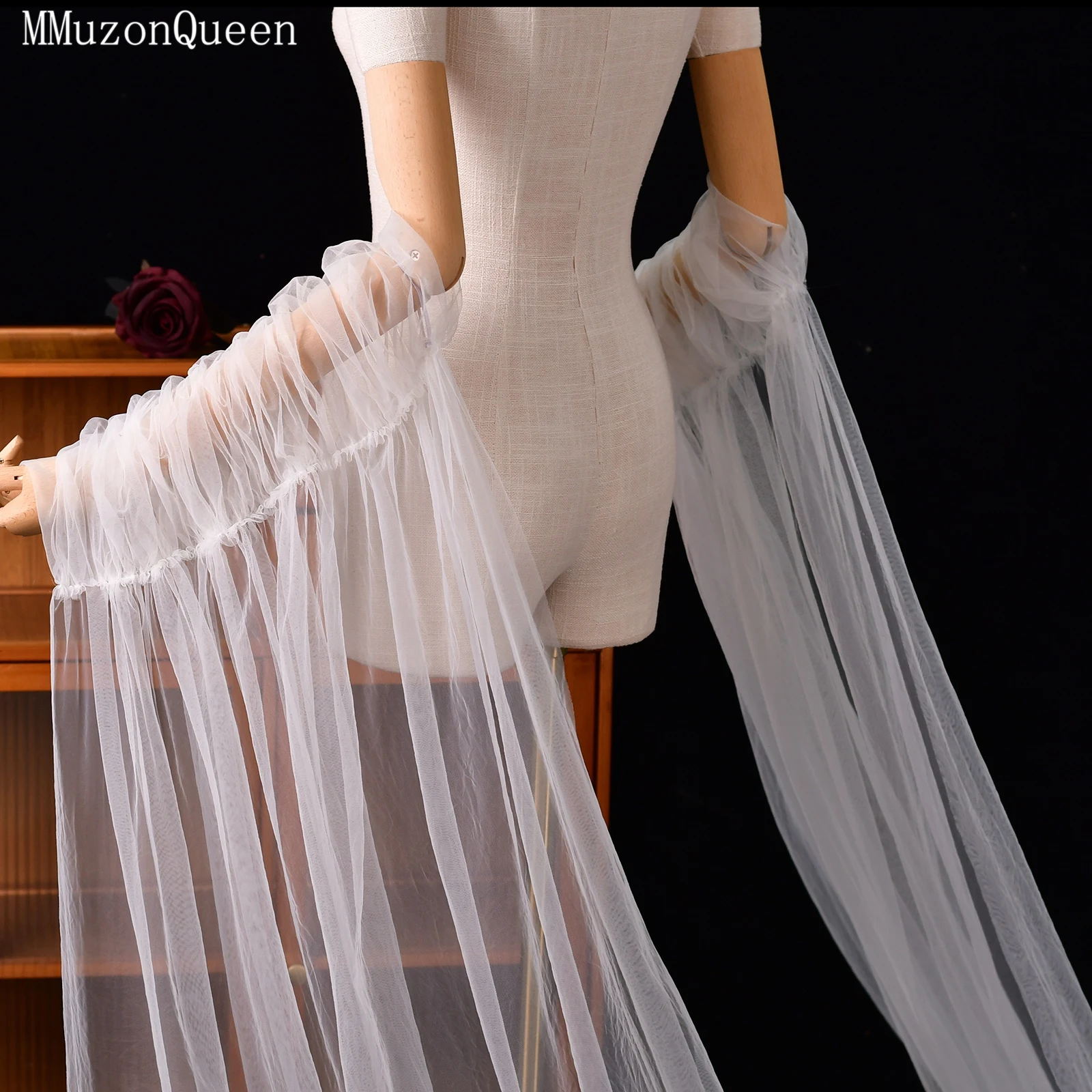 TOPQUEEN Guantes Largos Muje Bolero Frau Elegante Hochzeit Zubehör Für Bräute Abnehmbare Braut Langarm Vg136 – Detail 21