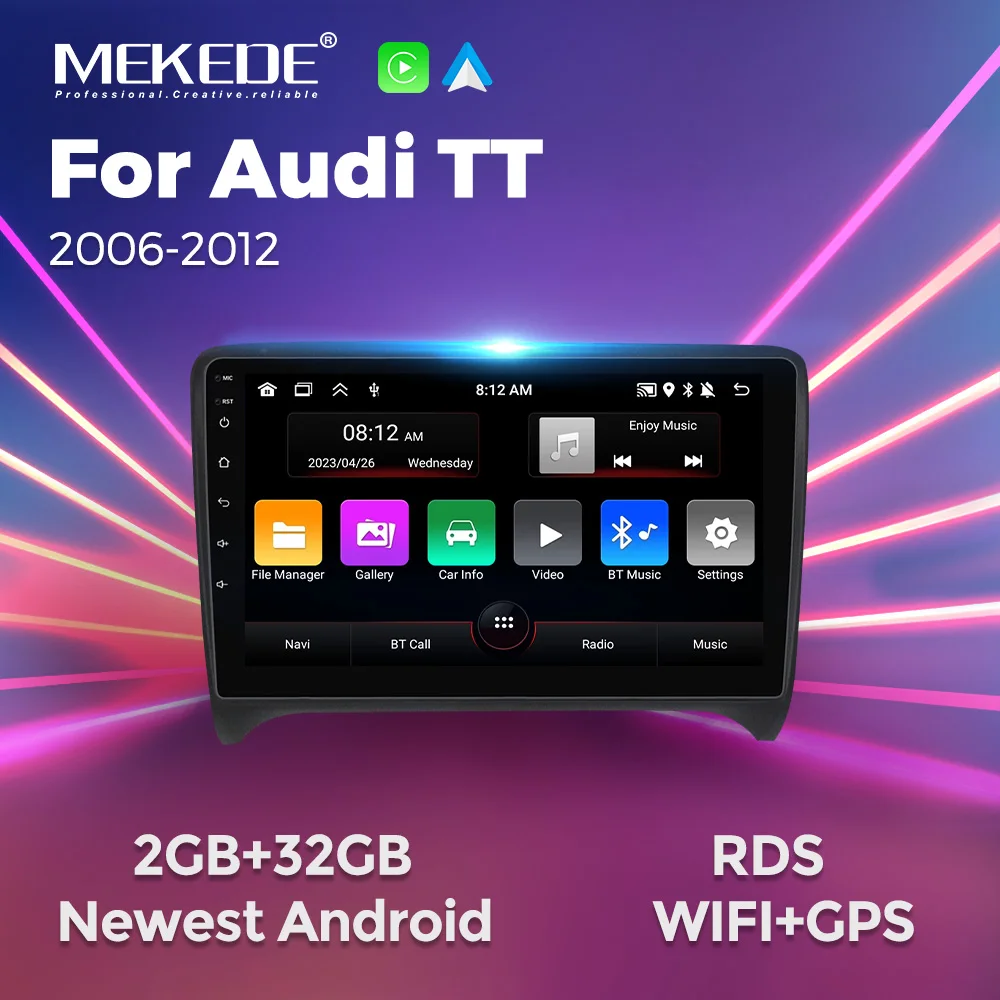 

MEKEDE Carplay Touch Screen for Audi TT MK2 8J 2006-2014 Android Smart GPS Car Radio Stereo Automotivo WIFI BT 2 Din Head Unit