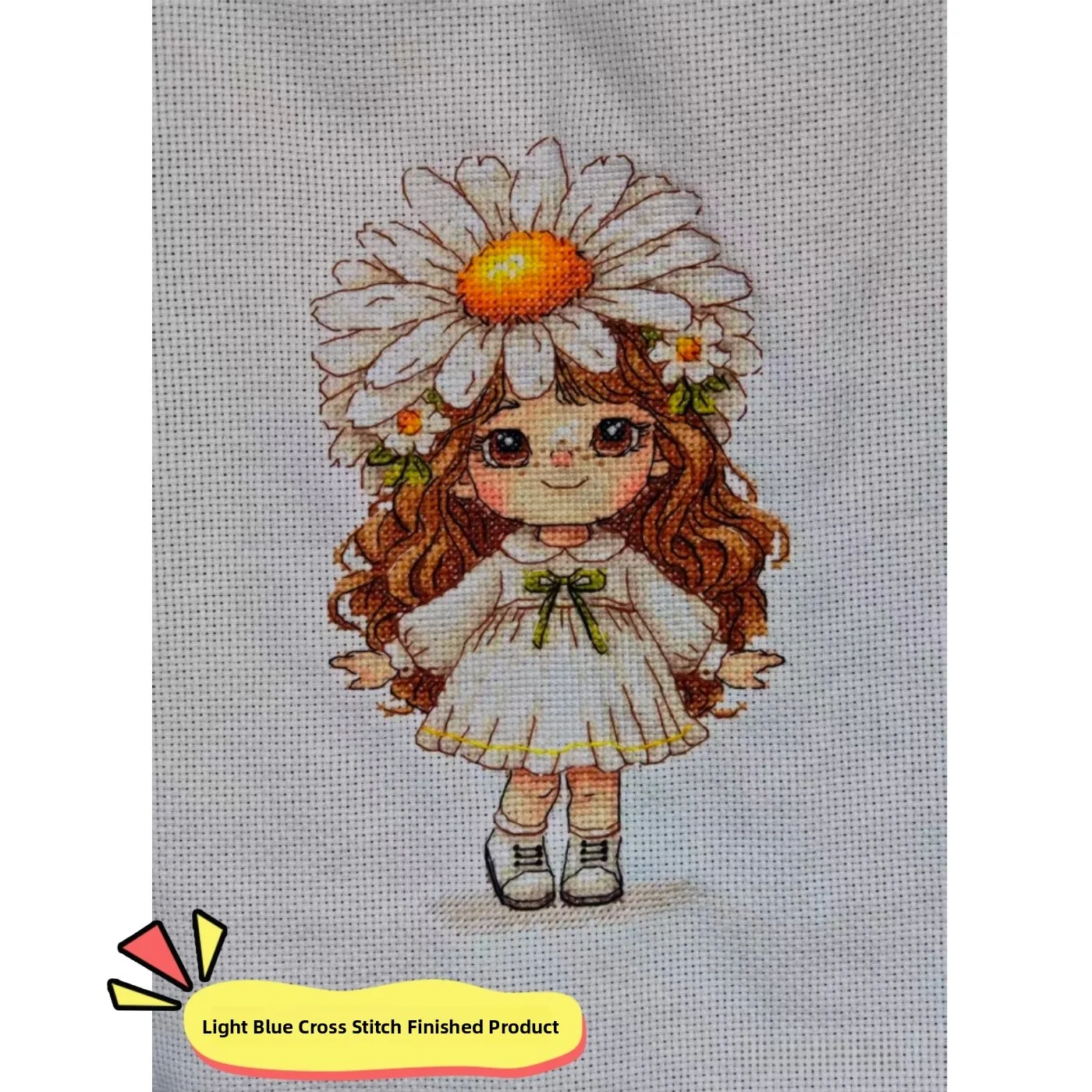 

Набор для вышивания крестиком Light Blue Cross Stitch RS из чистого хлопка без принта, с декоративным узором «Маргаритка», для девочек, для домашнего декора, простой современный стиль, китайское происхождение