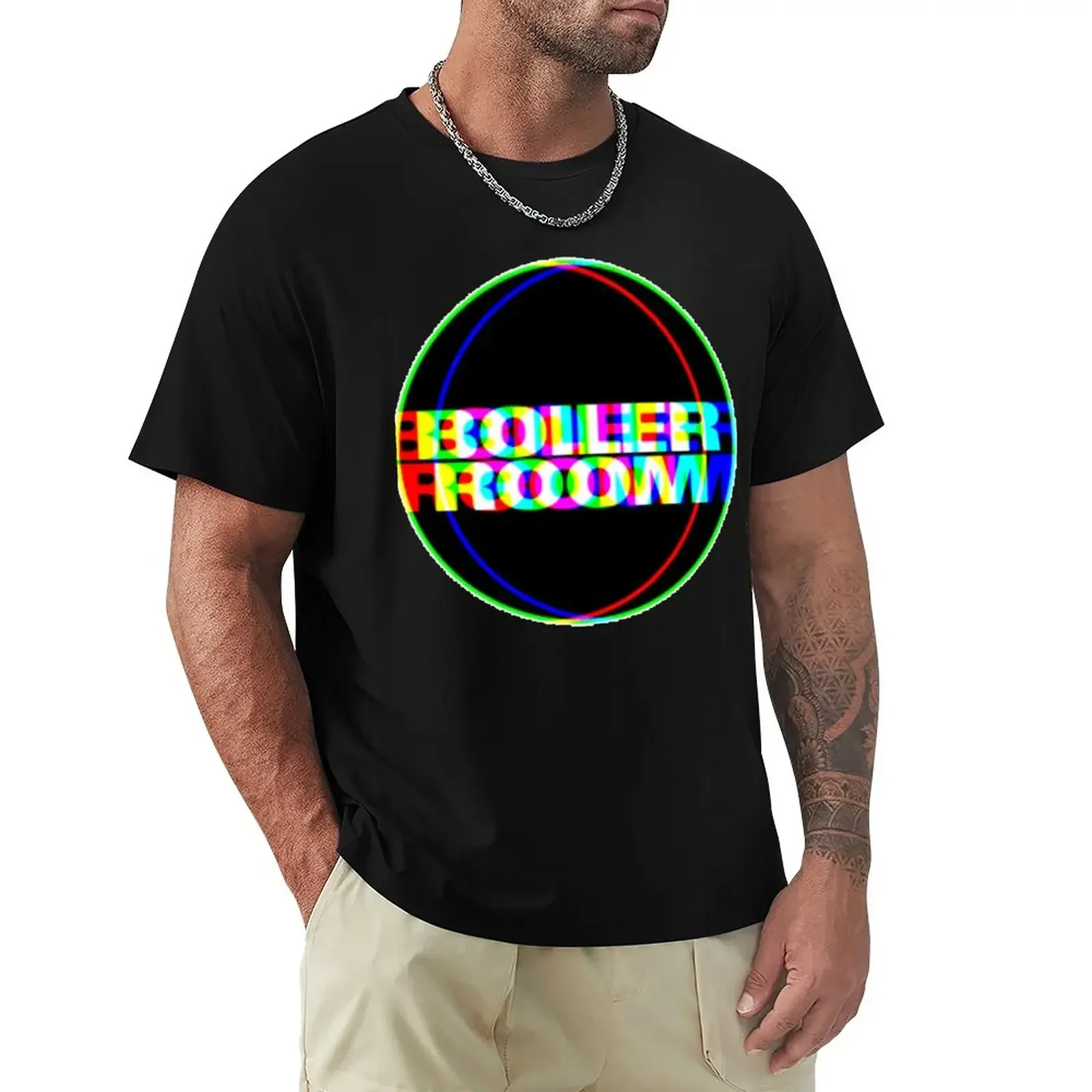 

Boiler Room Color Glitch Aesthetic clothing cute top graphic big and tall harajuku summer Informal streetweat fashion Round neck