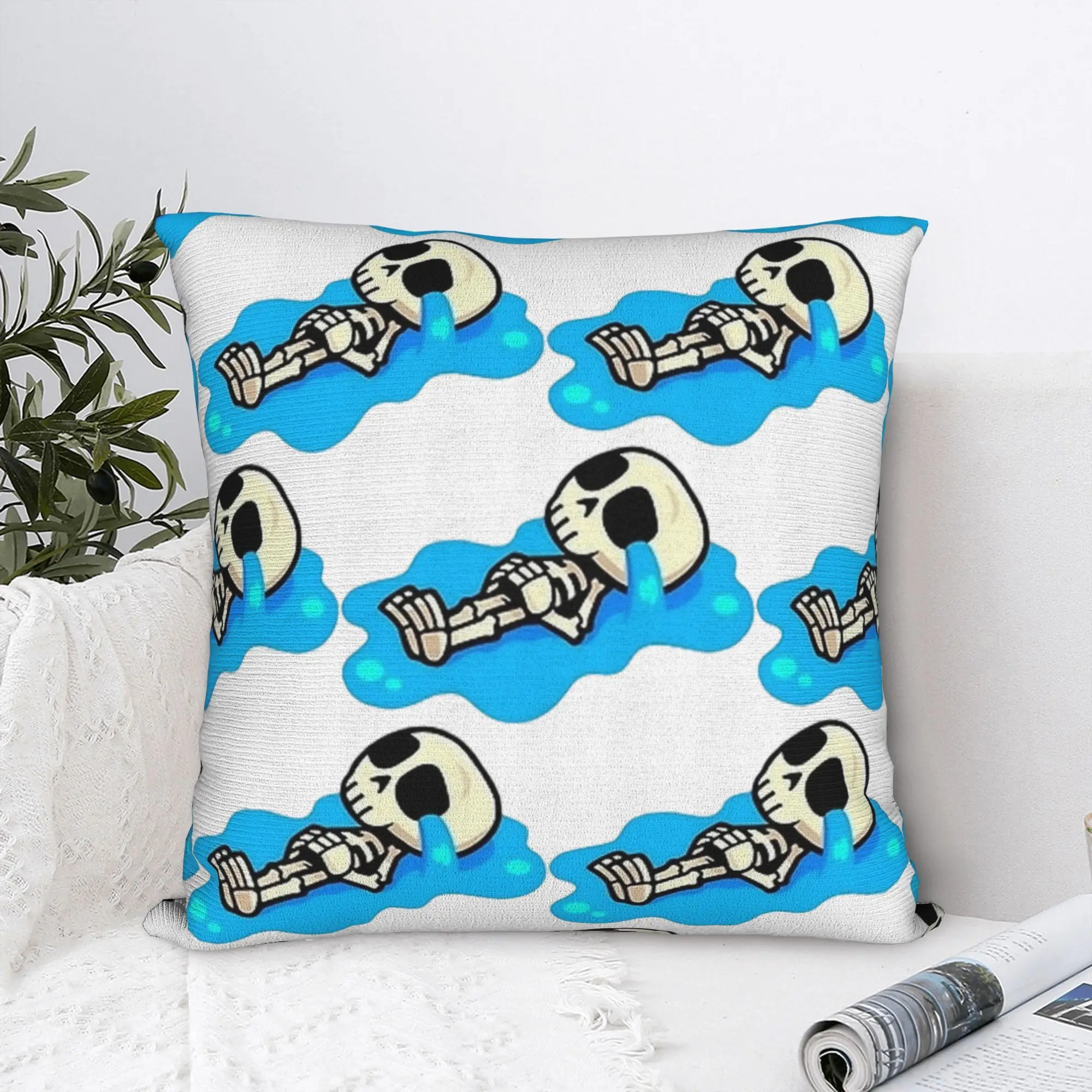 الهيكل العظمي البكاء الصدامات Royaleds المخدة لينة غطاء وسادة بوليستر ديكور رمي كيس وسادة غطاء المنزل مربع 40X40cm