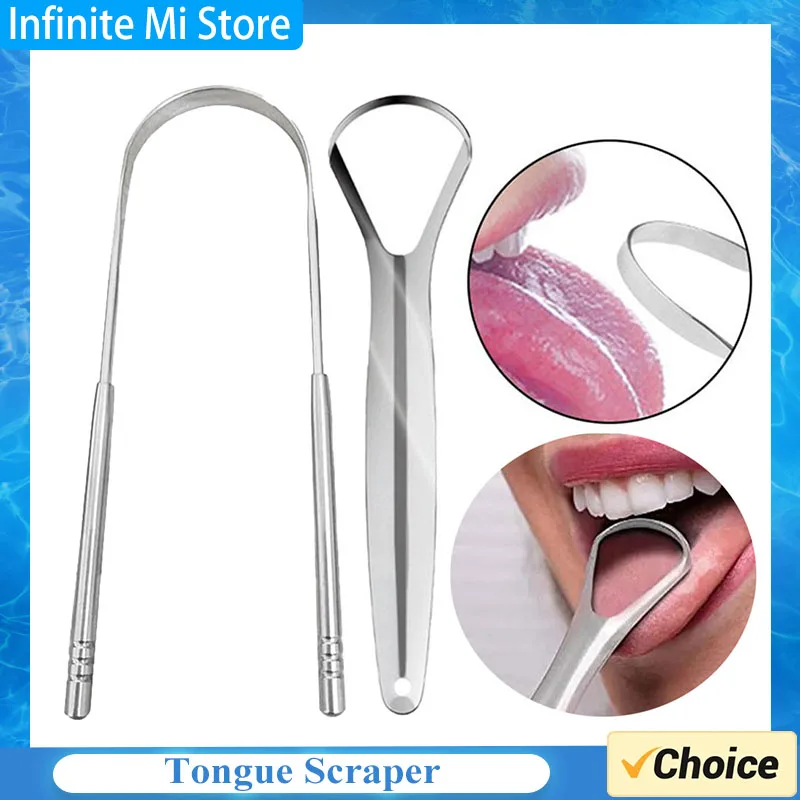 

Скребок для языка из нержавеющей стали, U-образный металлический скребок для очистки свежего дыхания, зубная щетка для языка с покрытием, инструменты для ухода за полостью рта