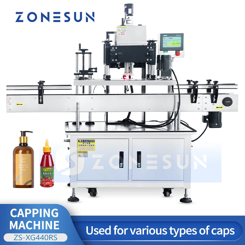 Zonesun ZS-XG440RS Automatic Capping Machine Bottle Capper Screw Capping Equipment Servo Drive