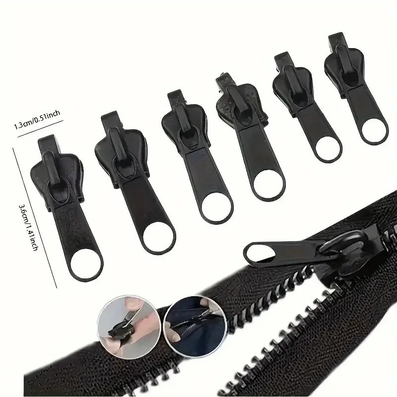 6-piece instant zip repair kit with universal design and multiple sizes, replacement zips