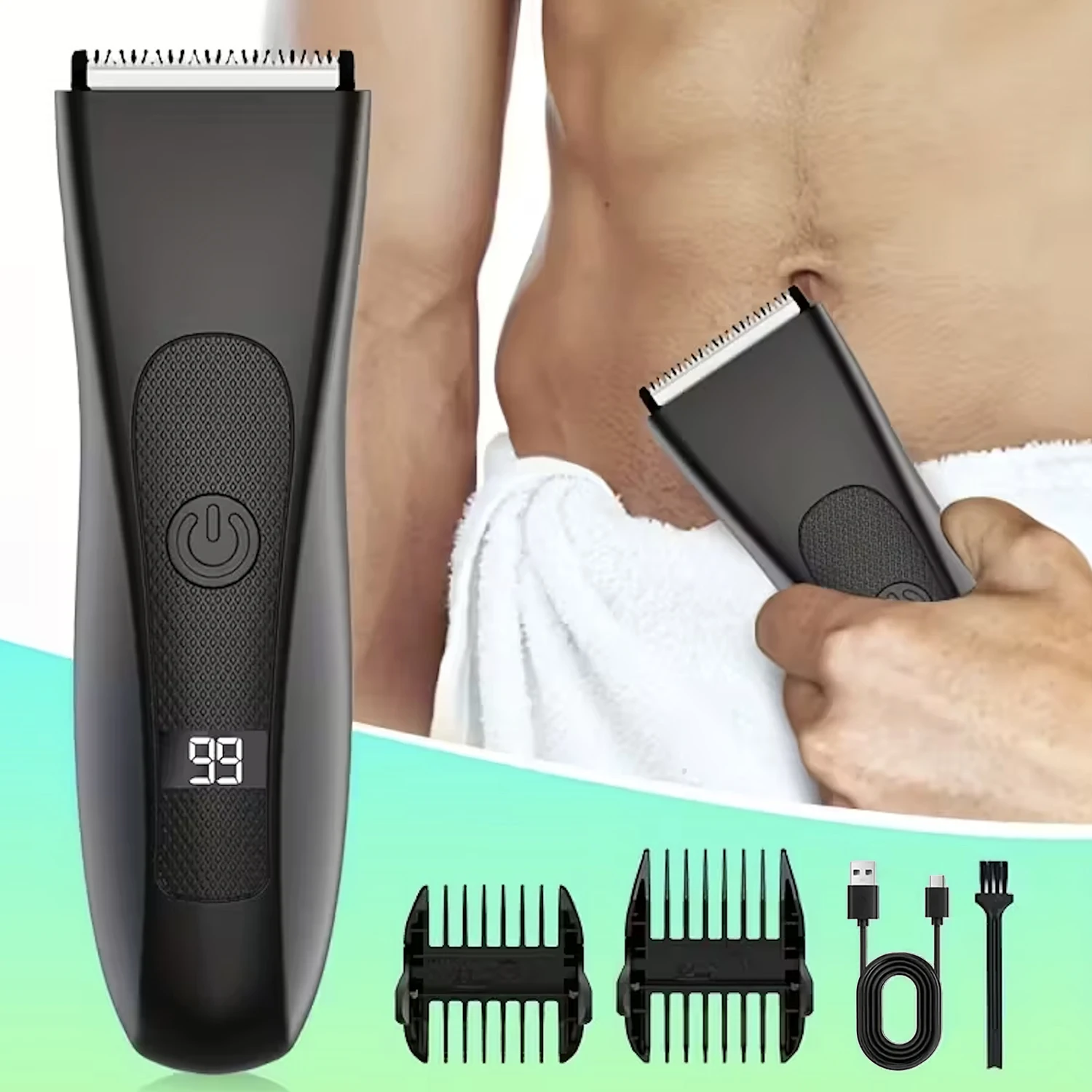 

Man Electric Body Hair Trimmer Sideburns Razor With 2 Protective Caps For Underarm Leg Hair Razor Rechargeable Male Grooming Kit