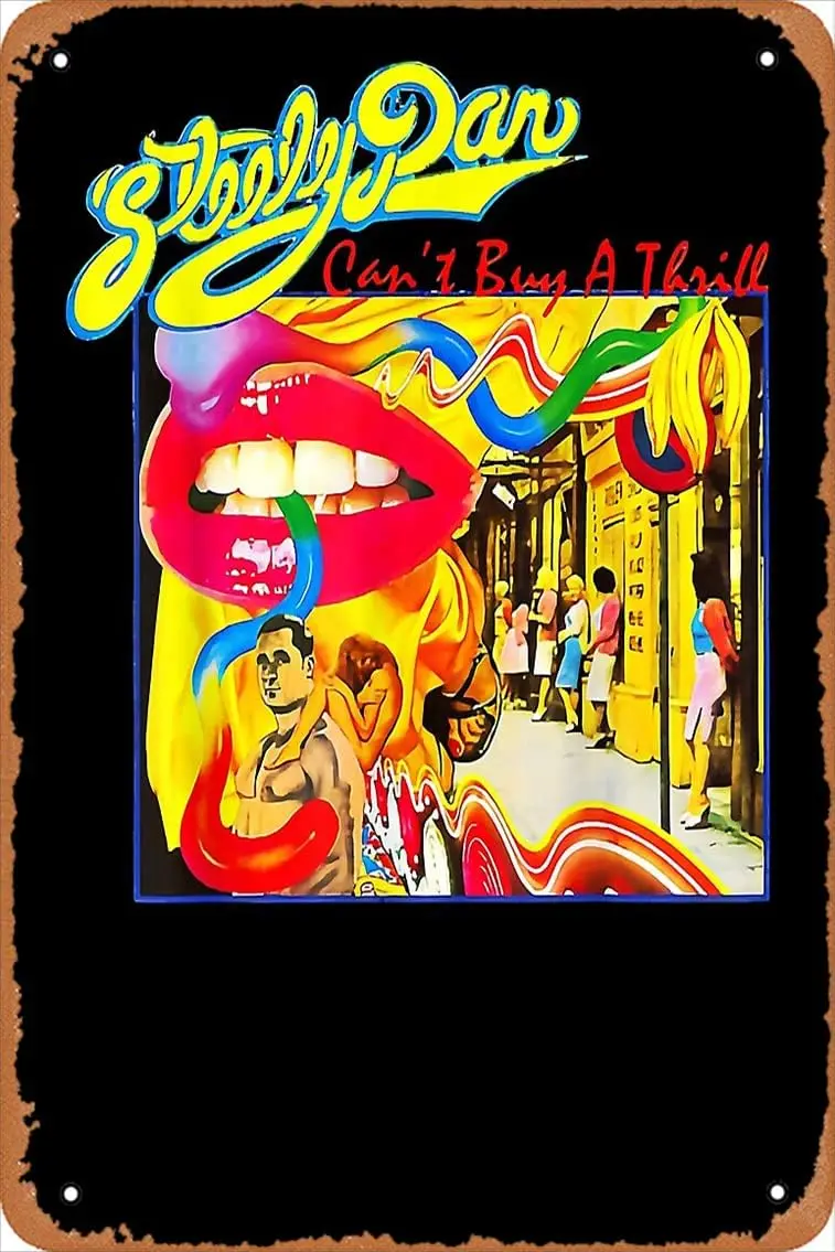 Retro Steely Distressed Arts Dan Rock Music For Fan Poster Retro Metal Tin Vintage Sign 12 X 8 Inch Home Bar Man Cave Wall  sign
