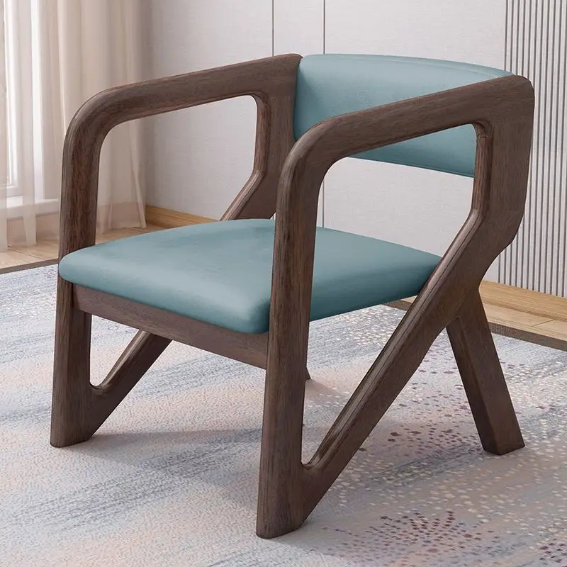 

Walnut solid wood chair high value ins style book desk chair living room study back chair simple dining