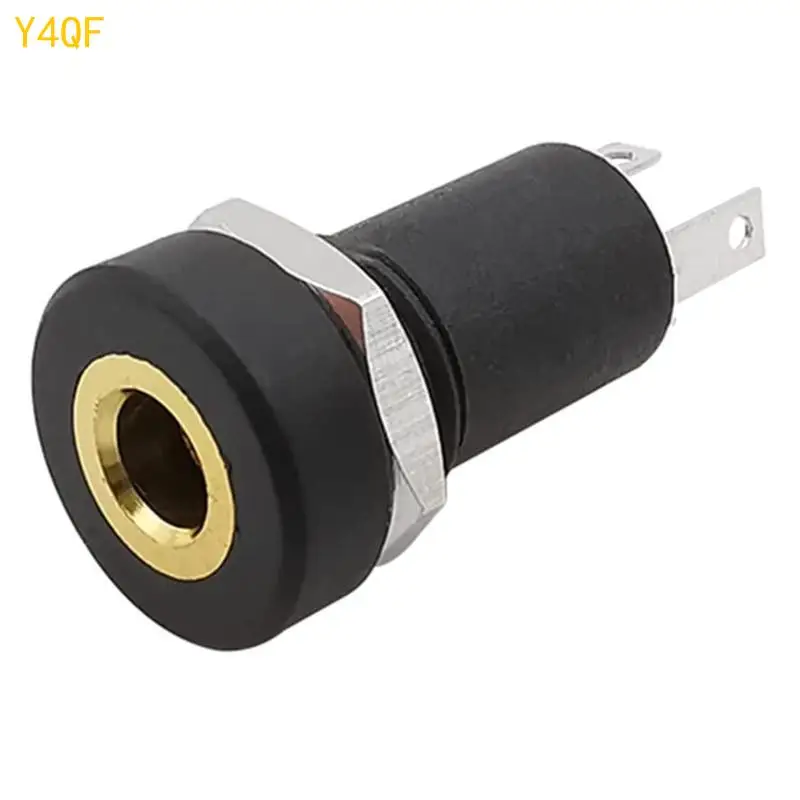 Y4QF 5/10Pcs 3.5mm Socket 3 Pole Stereo Solder Panel Mount Connector