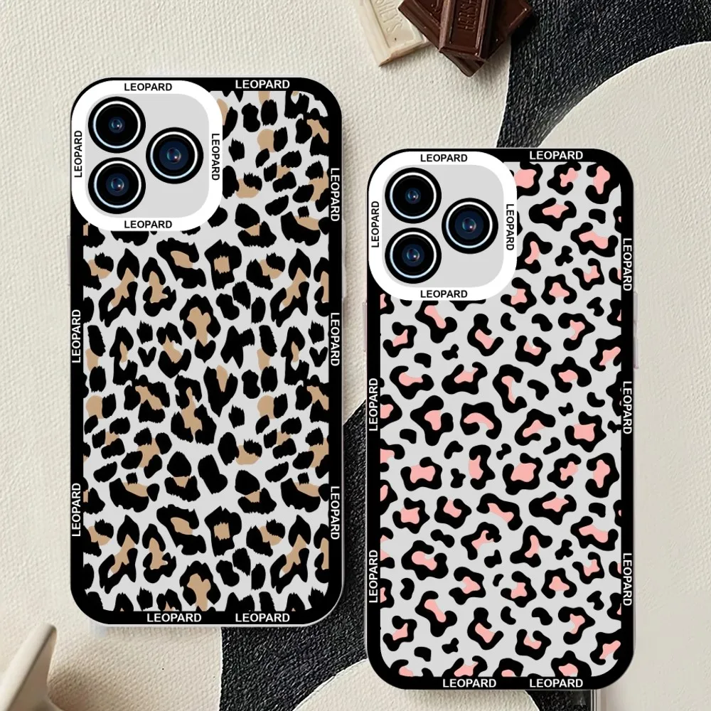 Fashion Leopard Print Phone Case For Samsung Galaxy S23 S22 S21 S20 S10 Plus lite Ultra Transparent Shell