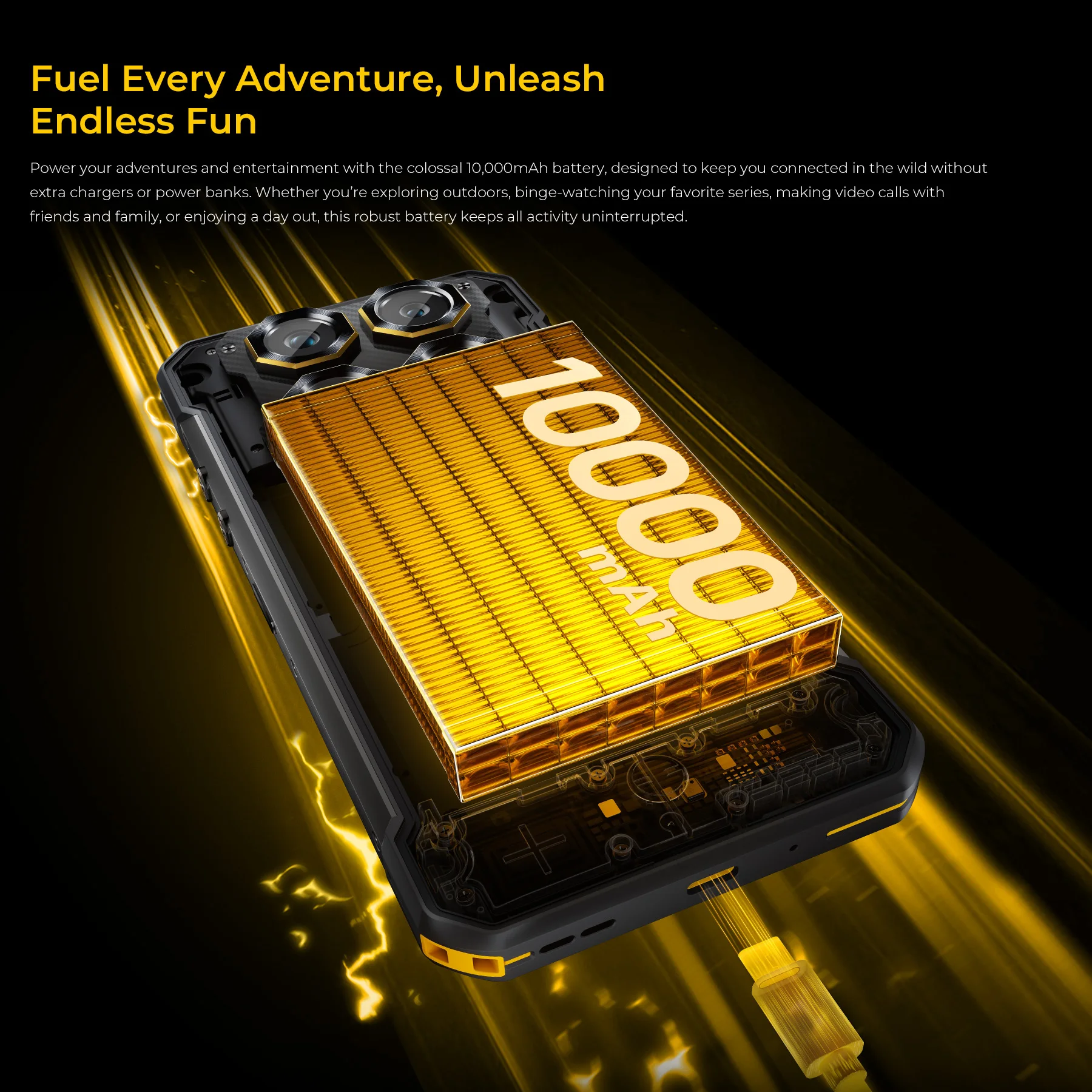 OUKITEL WP60 10000mAh Rugged Phone 7.2” HD+ Display 48GB(16+32) +512GB MTK 7025 Smartphone Android 15, 108MP Camera, NFC, 120Hz