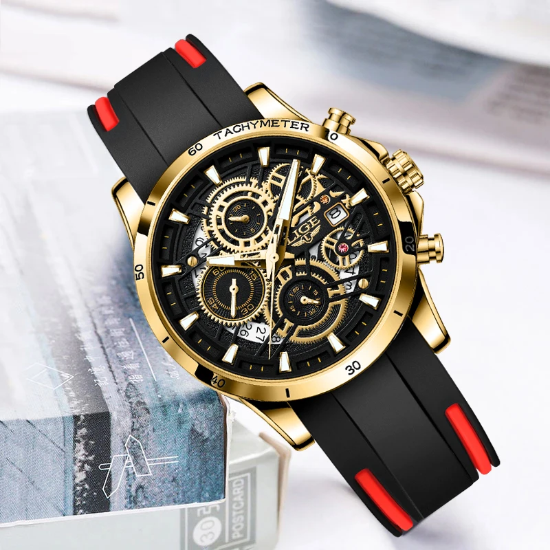 LIGE 2023 Fashion Watches For Women Ladies Luxury Brand Quartz Silicone Watch Women Casual Waterproof Chronograph Female Montre