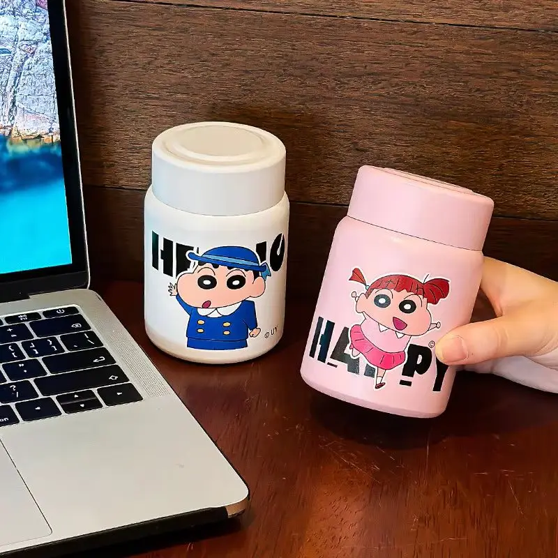 Kawaii Crayon Xiao Xin Mini Insulated Cup For Children High Beauty Compact Portable Cute Warm Water Bottle For Students Gifts