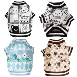 Autumn Dog Knitted Sweater Fashion Dog Clothes Cute Print Puppy Pullovers Warm Cat Sweater Pet Costumes Chihuahua Dog Supplies