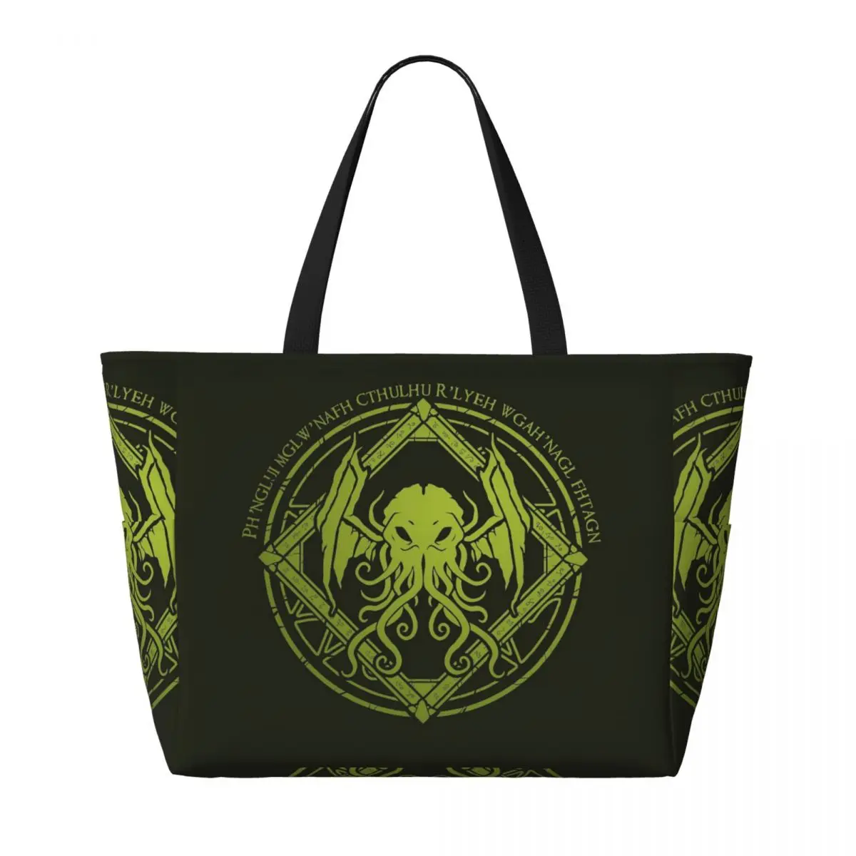 Cthulhu - Lovecraft - Chant Design Bolsa de playa Deporte Gimnasio Yoga Bolsa de mano grande Bolsa de viaje para mujer Bolsa de fitness