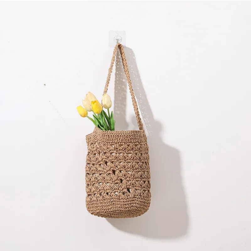 Nieuwe Mode Geweven Kanten Bloem Vrouwen Schouder Messenger Tassen Zomer Casual Strand Vakantie Trekkoord Dames Kleine Crossbody Tassen