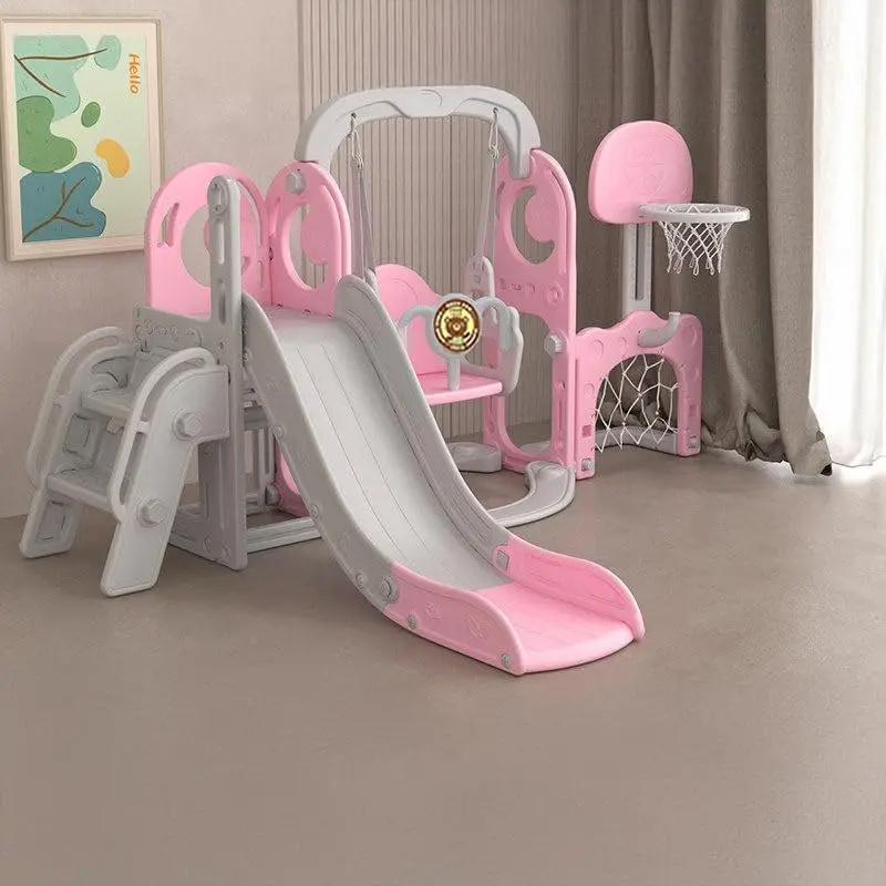 Aliexpress 7 In 1 Kids Slide And Swing Set Toddler Playground Playset With Plastic Slide Swing Climber Basketball Hoop Soccer Goal Ring Toss And Storage For Ages 1 To 3 Years Indoor Outdoor - Aliexpress Deal
