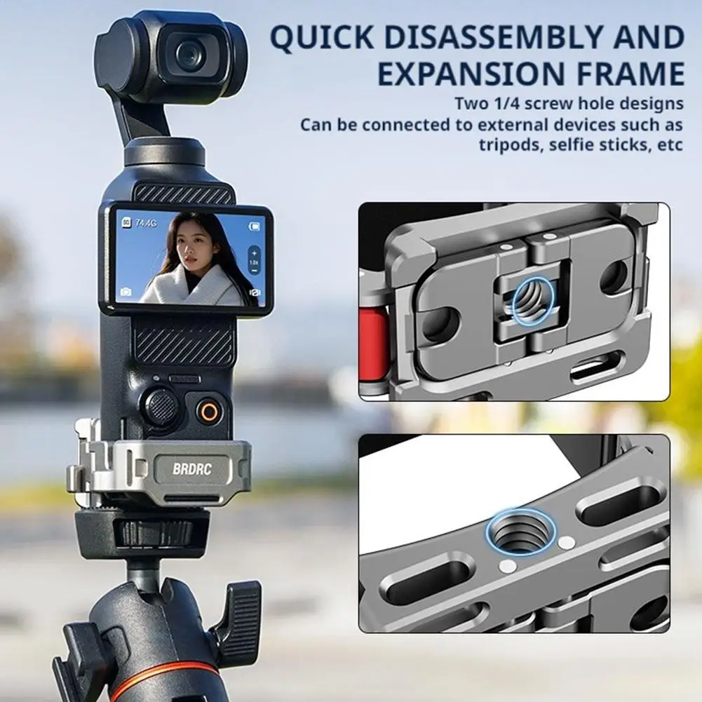 For DJI OSMO POCKET 3 Quick Install Expansion Frame Multi Functional Cold Shoe Interface Adapter Bracket Accessories