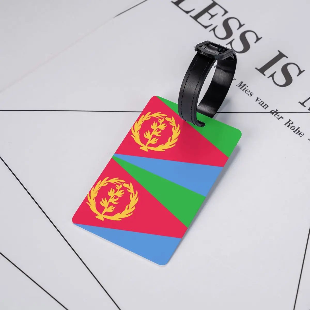 Label bagasi bendera Eritrea kustom dengan kartu nama penutup privasi Label ID untuk koper tas perjalanan