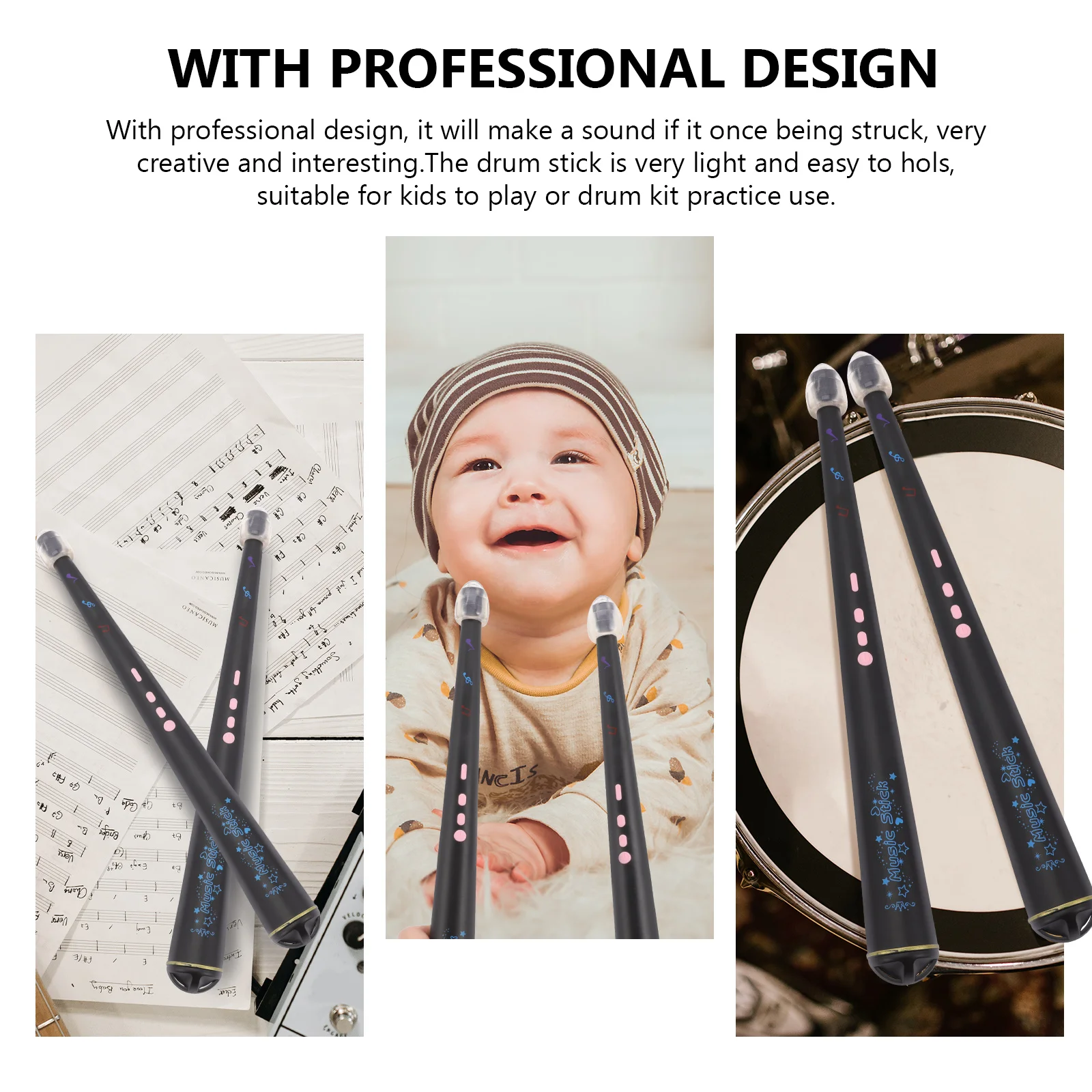 

Electronic Drum Stick Toy Glowing Drumstick Prop Percussion Instrument Electric Abs Rhythm Sticks