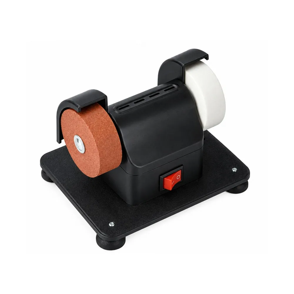 Bench Grinder Household Knife Sharpener 12 Speed Adjustable Dual Wheel Multifunctional Rust Removal Polishing Grinding Machine