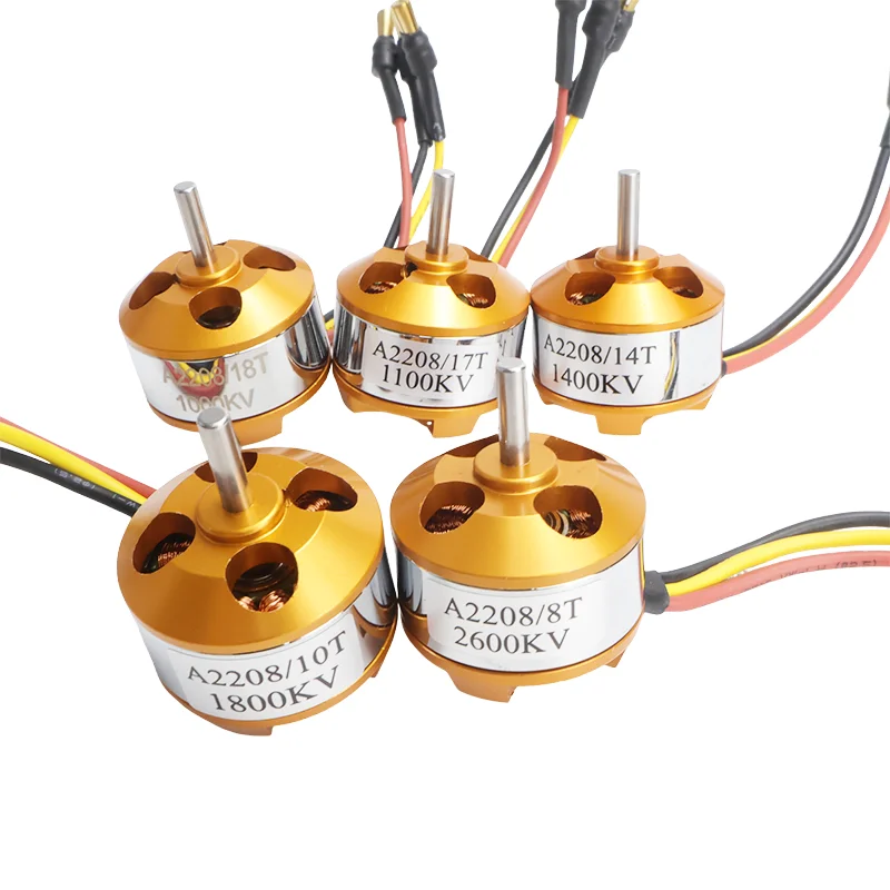Bürstenloser Motor A2208 2208 Motor KV 1000 1100 1400 1800 2600 Bürstenloser Motor Starrflügelflugzeug Auto Wildschweinmodell Drohnenmotor