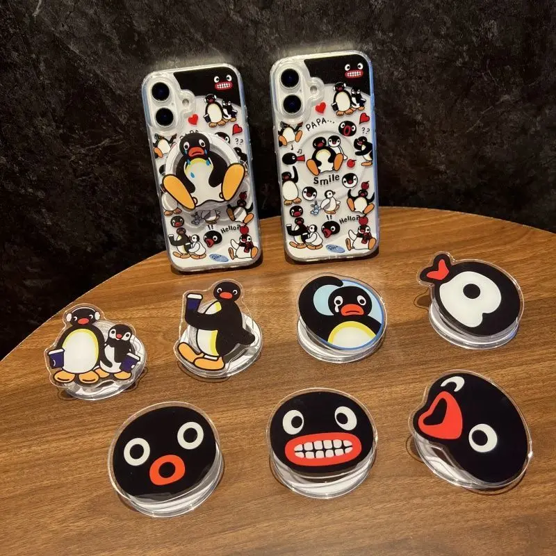 Korean NEW Cute Cartoon Penguin Magnetic Phone Grip Tok Griptok Phone Holder for IPhone 16 15 14 Samsung Universal Stand Holder