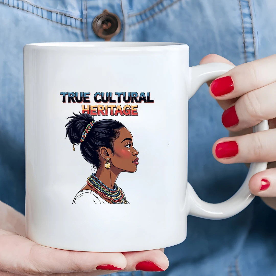 

11oz Cup + Authentic Cultural Heritage Cartoon Illustration Cup Children's Bead Necklace Cup Christmas Office Gift