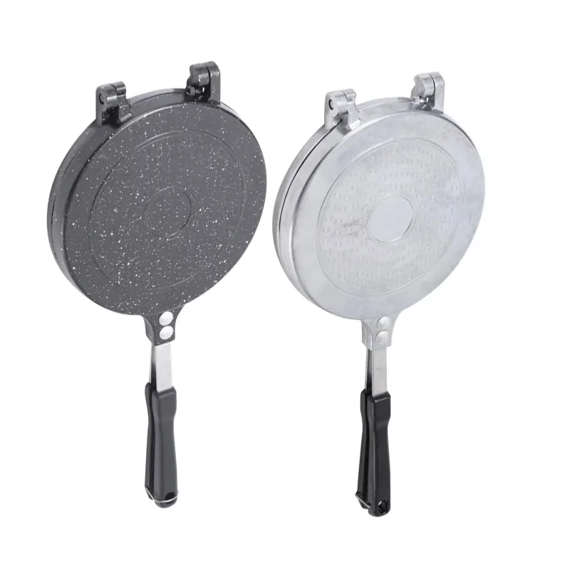 Double Sided Frying Pan Efficient Double Sided Sandwich Baking Pan Heat Resistant Nonstick Cool Handle Aluminum Alloy for Home