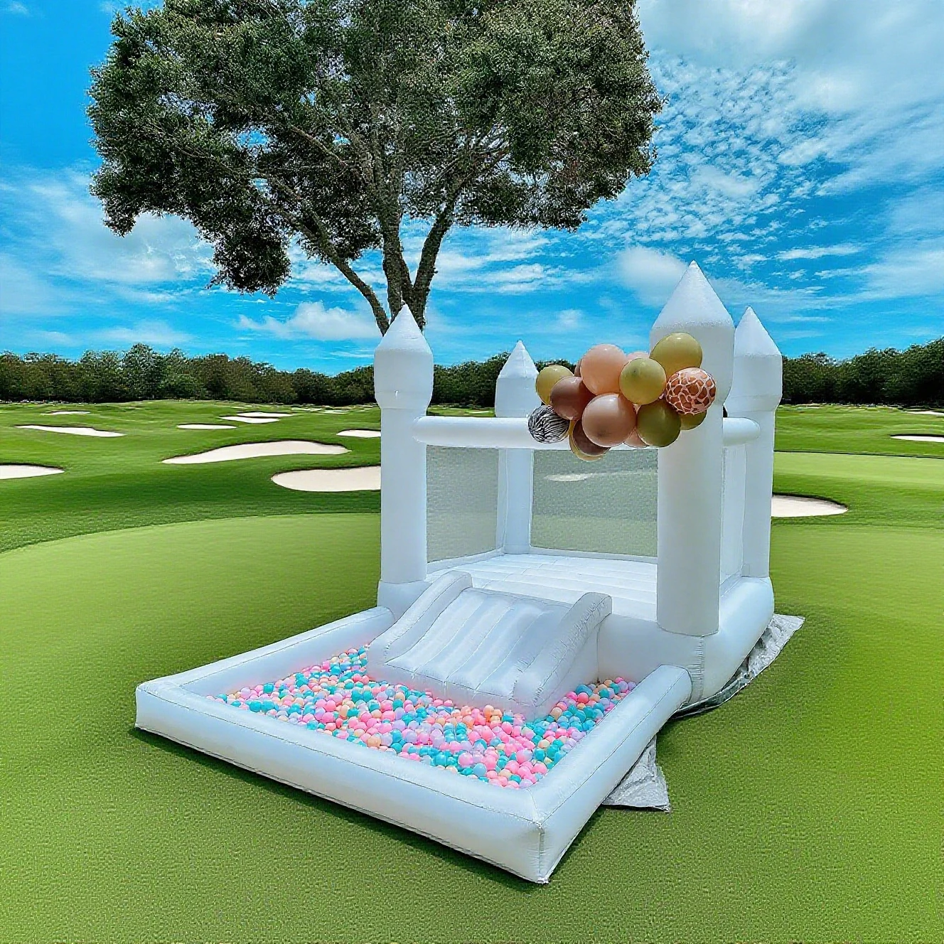 Popolare buttafuori gonfiabile per castelli, kit castello da salto per interni ed esterni con ventilatore incluso