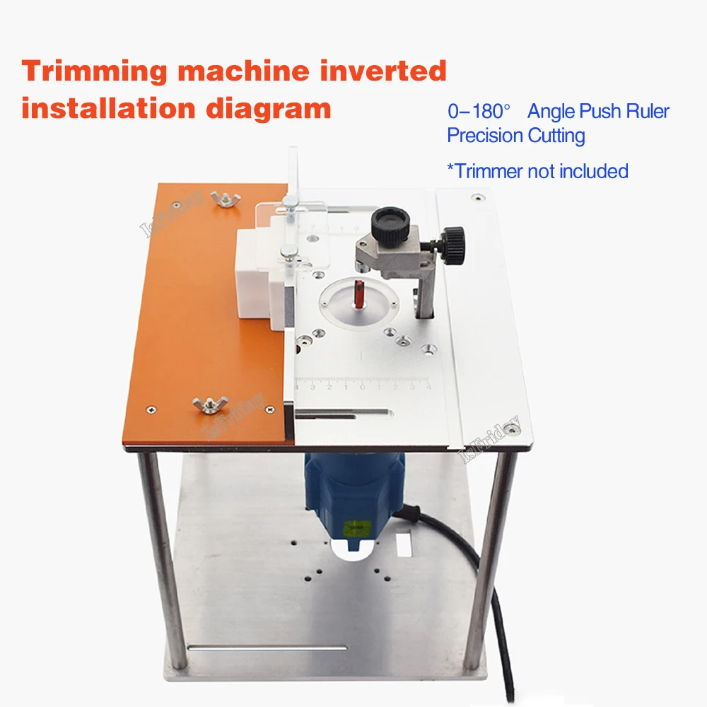 Aluminium Router Table Insert Plate Electric Wood Milling Flip Board with Miter Gauge Guide Set Table Saw Woodworking Workbench