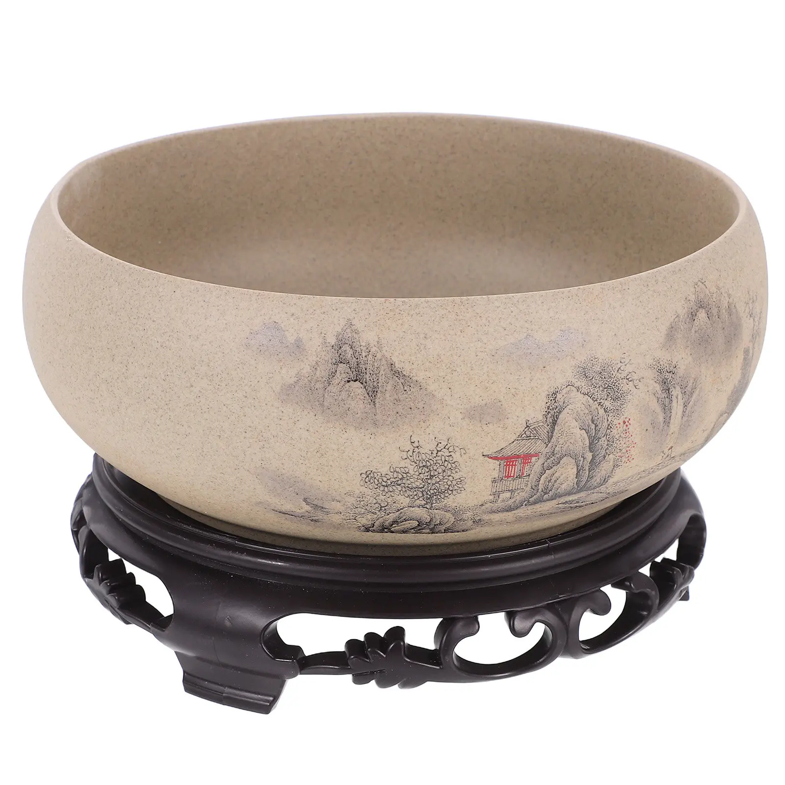1Set Handcrafted Ceramic Hydroponic Planter Bowl Sleek Round Design for Aquatic Plants Lotus Daffodils Water Lilies Succulents