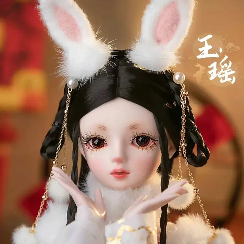 New Handmade 1/3  Bjd Doll Full Set Big 60cm Traditional Chinese Hanfu Moon Fairy Ball-jointed Dolls Collectible Toys for Girls