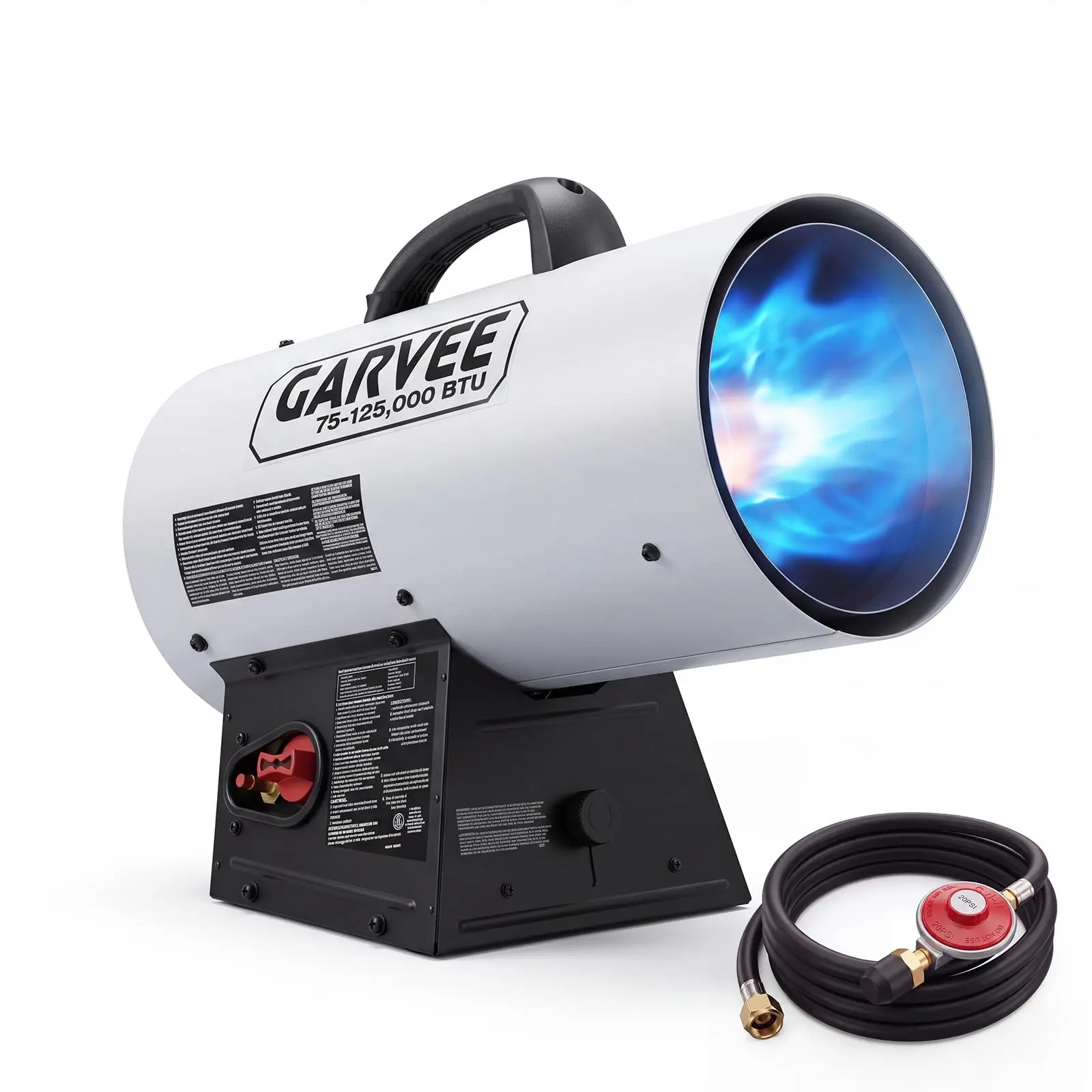 Propane Forced Air Heater 40000/65000/90000/125000 BTU Portable Salamander Garage Shop Jobsite Heater 120V With Hose & Regulator Kit
