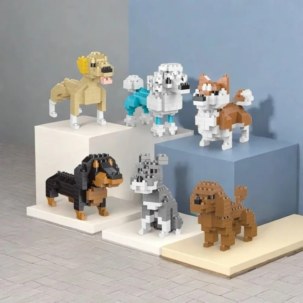 Animal Series Dachshund Building Blocks Detailed Design Mini Size Dog Building Blocks Toy Lifelike Appearance