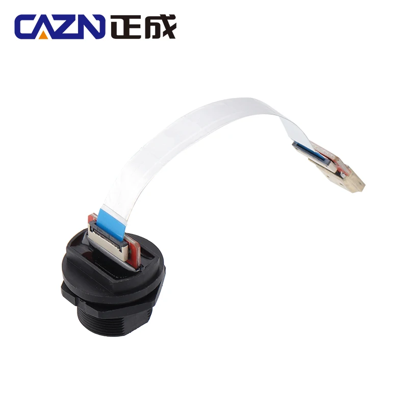 Hdmi fpc防水ip67女性用リアマウントからストレート、オスfpcタイプ、金メッキケーブル