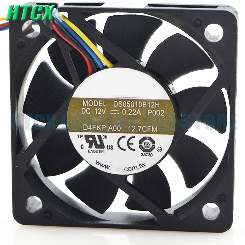 New DS05010B12H 5010 12V 0.22A Dual Ball Fan 4-wire Temperature Control Fan