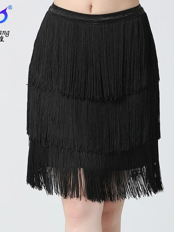 Latin Dance Fringed Rokje Dance Practice Rok Performance Kostuum Versleutelde Rok Met Franjes