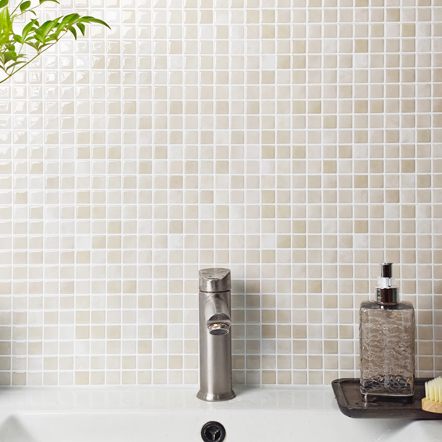 10 sheets Brick Wall Stickers 3d Mosaic Patterned Vinyl Tiles Marble Textured Surface Wallpaper For Home Application image 3