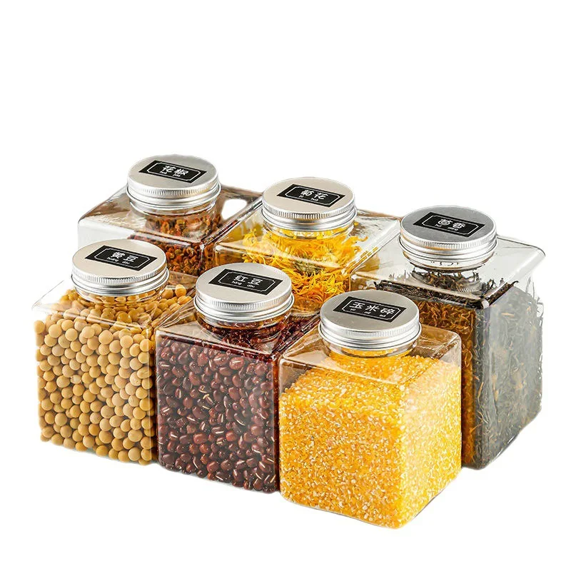 Storage Jars Food Grade Plastic Sealed Storage Anti Drop Kitchen Dried Fruit Seasoning Moisture Proof Storage Jars Containers