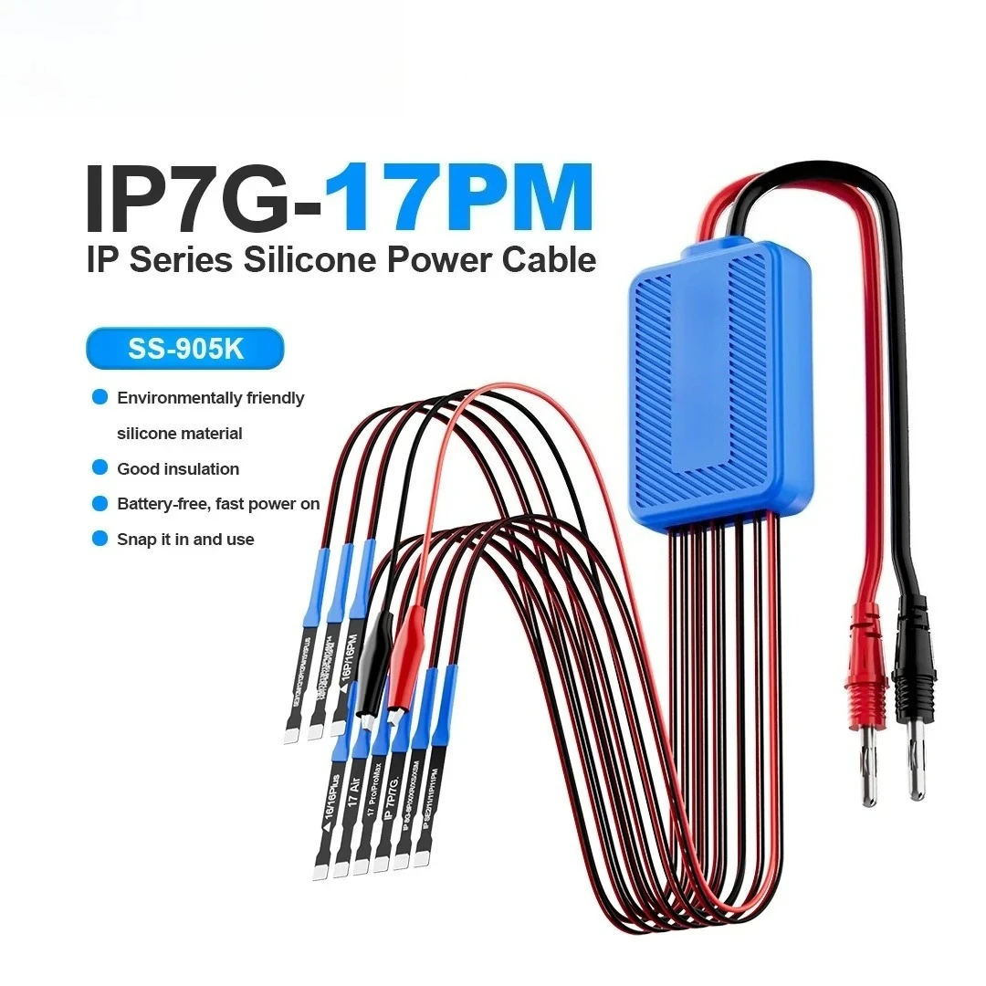 For iPhone 6 To 17 ProMax Power Boot Control Silicone Line Repair Supply Test Cable Tool Sunshine SS905K