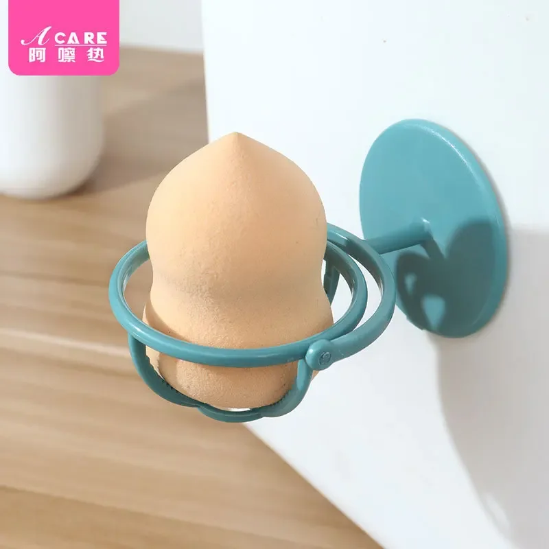 DX01/Storage Rack/Cosmetic egg/A1PQ9-Sponge Egg Bracket Rotatable Wall-Mounted Small Cute Powder Puff Rack Drying